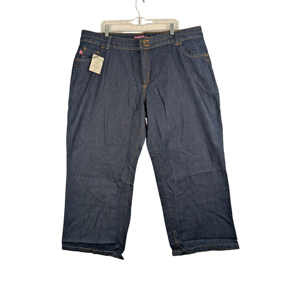 Woman Within Natural Fit 24P 28"‎ Inseam High Rise Dark Wash Denim Jeans NWOT